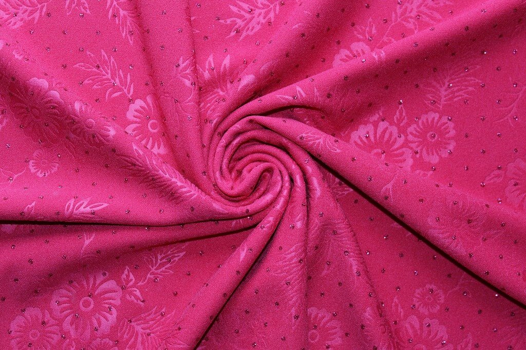 SCUBA CREPE EMBOSSED WITH DIAMOND METALLIC #17925 DES #3 COL.5 HOT PINK