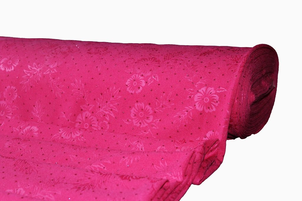 SCUBA CREPE EMBOSSED WITH DIAMOND METALLIC #17925 DES #3 COL.5 HOT PINK