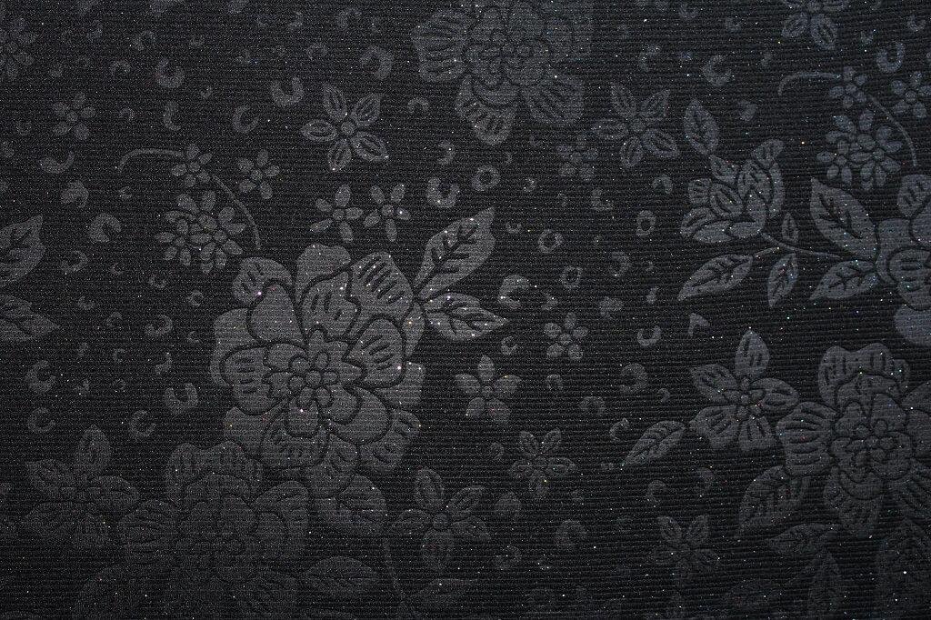 KNIT DOBBY JACQUARD EMBOSSED WITH GILITER 18037 COL.4 BLACK