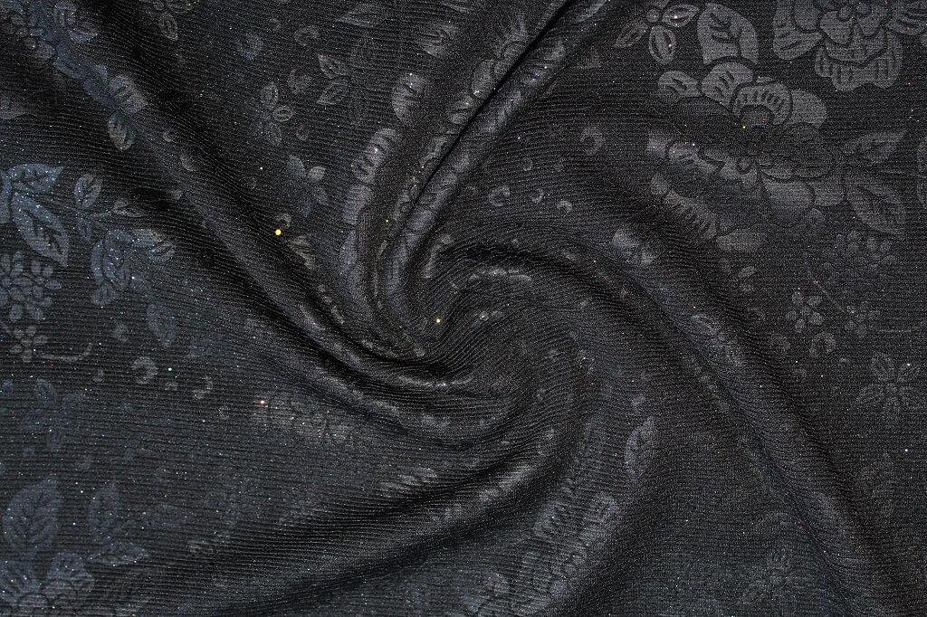 KNIT DOBBY JACQUARD EMBOSSED WITH GILITER 18037 COL.4 BLACK