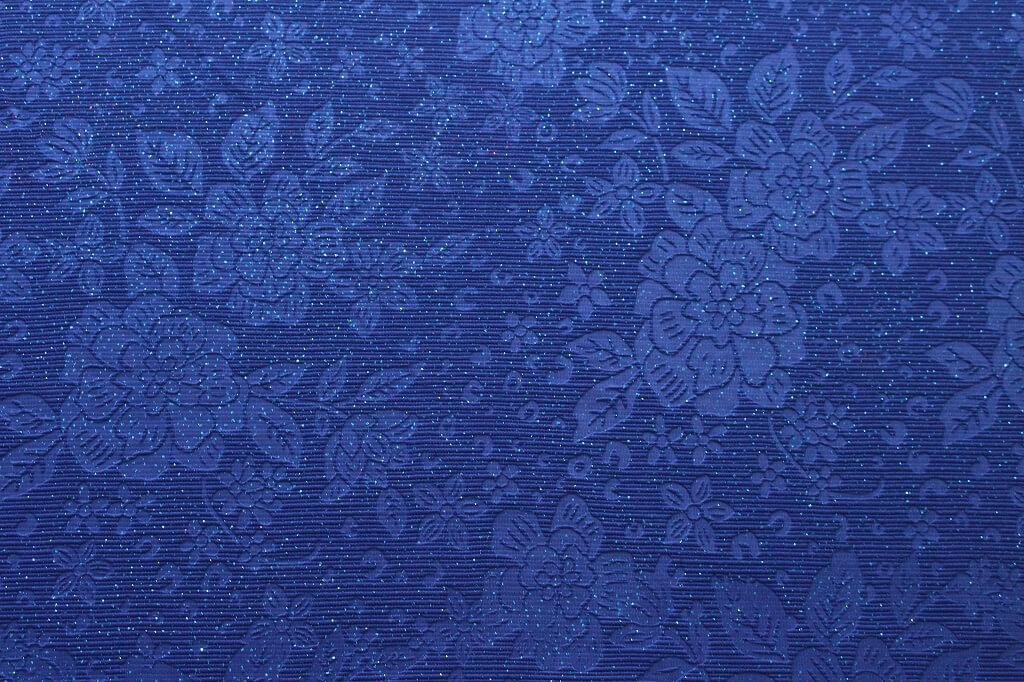 KNIT DOBBY JACQUARD EMBOSSED WITH GILITER 18037 COL.6 ROYAL BLUE