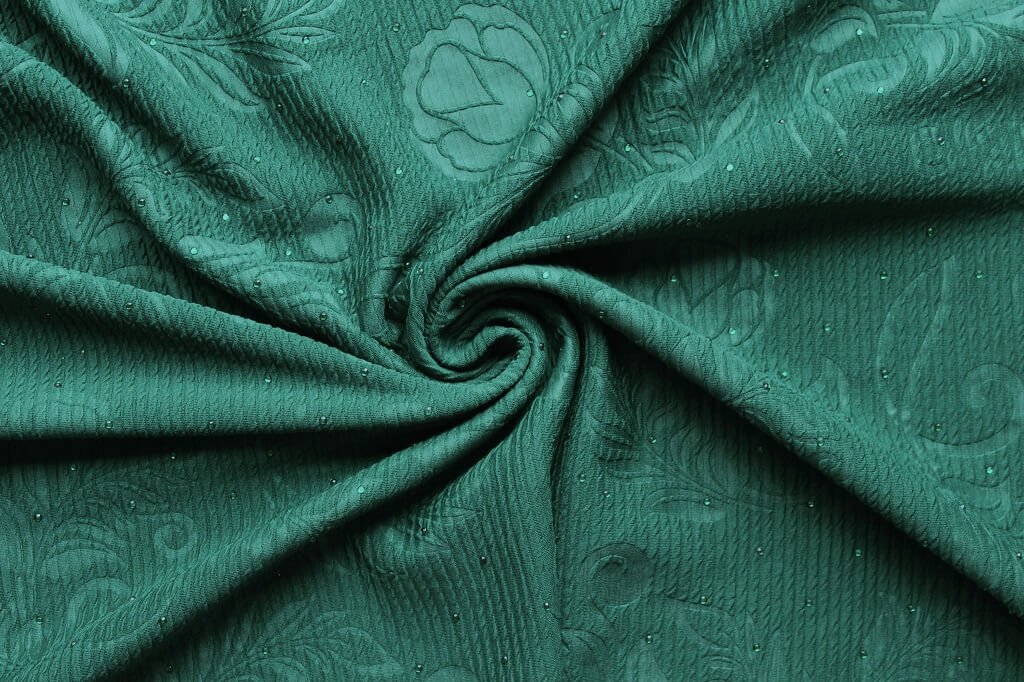 KNIT FUKRO EMBOSS WITH STONE 18057 COL.13 FOREST GREEN