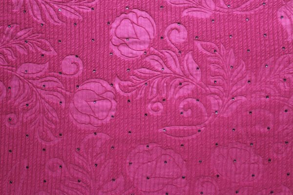 KNIT FUKRO EMBOSS WITH STONE 18057 COL.4 HOT PINK