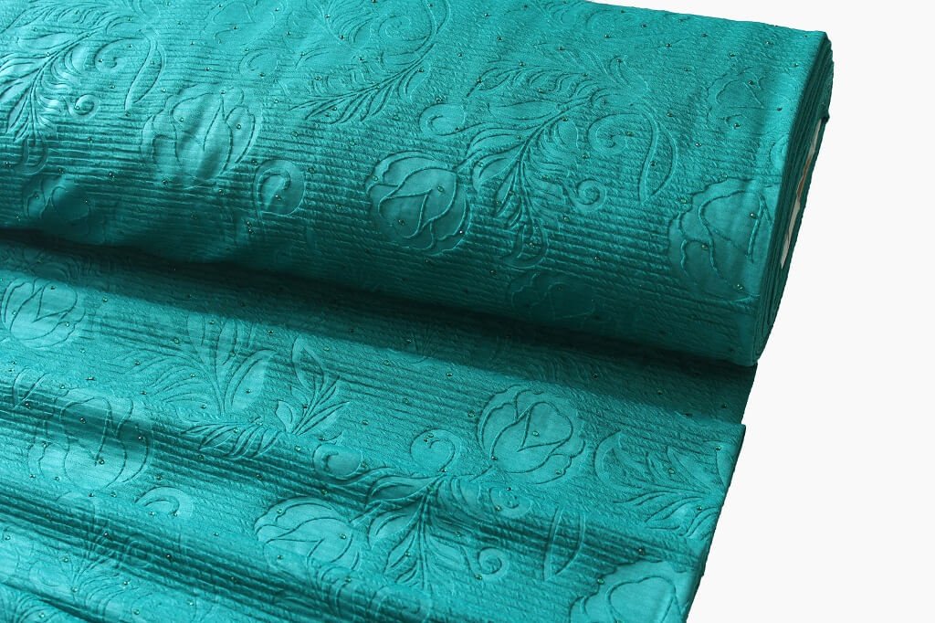 KNIT FUKRO EMBOSS WITH STONE 18057 COL.4 JADE