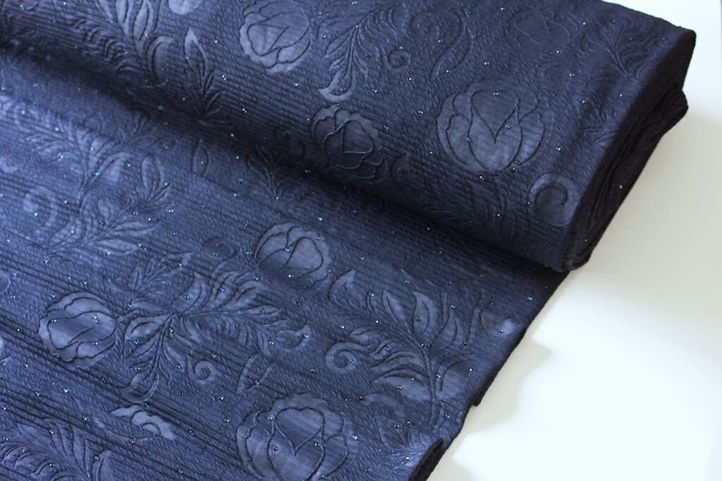 KNIT FUKRO EMBOSS WITH STONE 18057 COL.6 NAVY BLUE