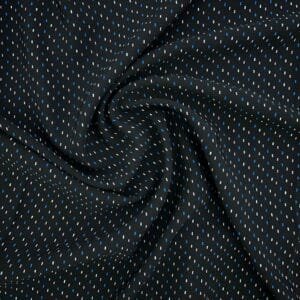 POLYESTER CREPE FABRIC KC-59 DES.32 "LITTLE STRIPES" BLACK