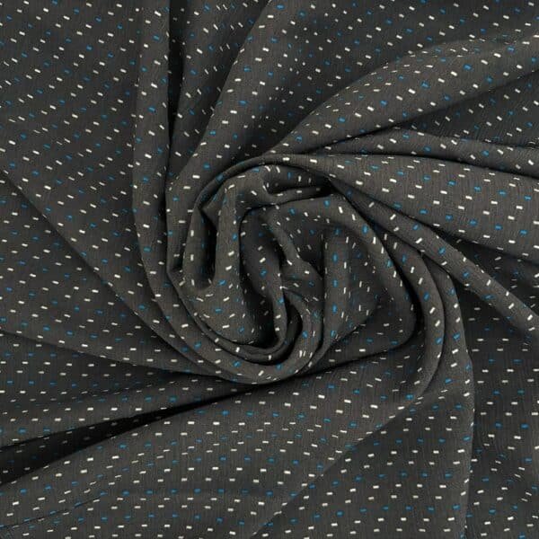 POLYESTER CREPE FABRIC KC-59 DES.32 "LITTLE STRIPES" GRAY