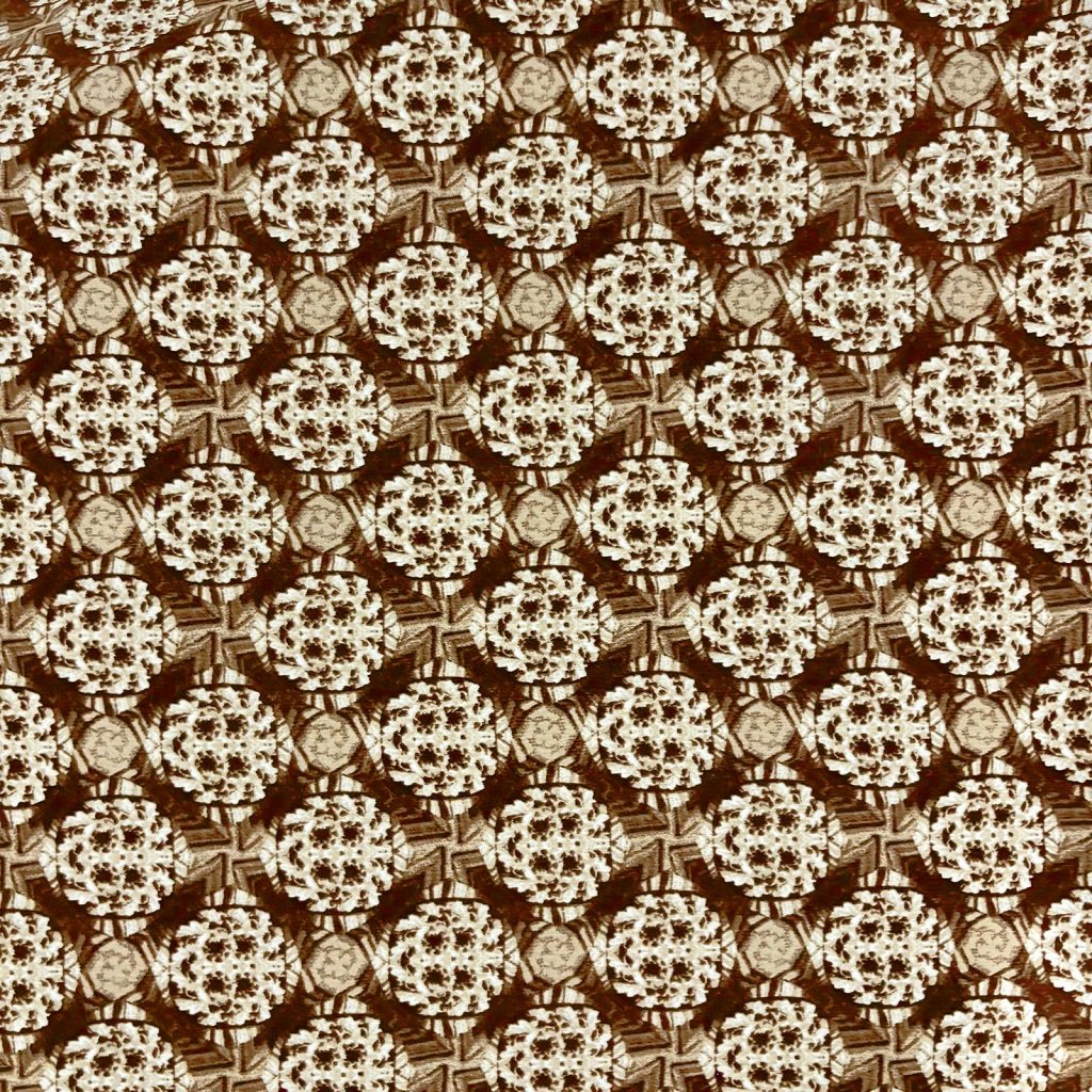 POLYESTER CREPE FABRIC KC-59 DES.33 "ABSTRACTION" BROWN