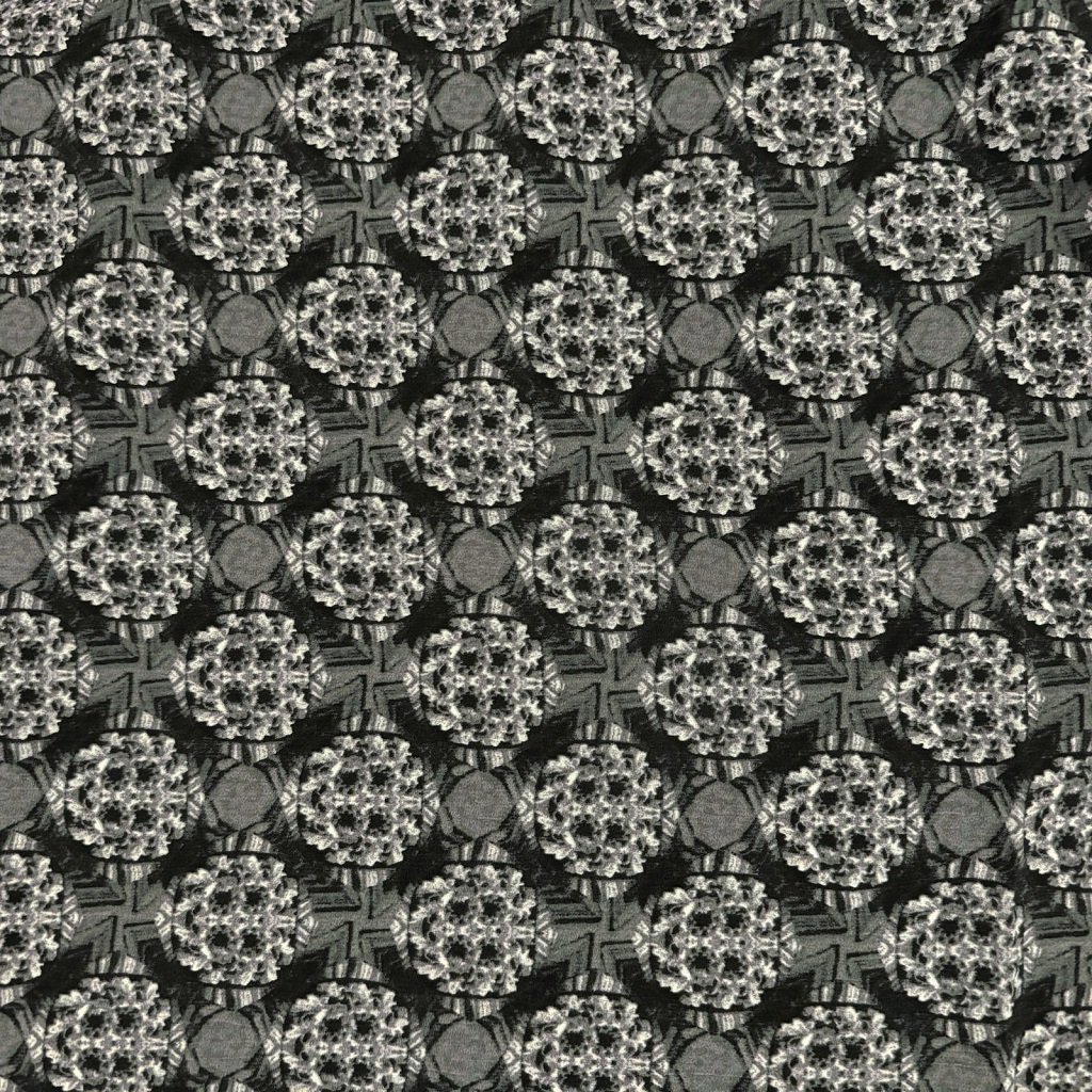 POLYESTER CREPE FABRIC KC-59 DES.33 "ABSTRACTION" BROWN Polyester Fabric