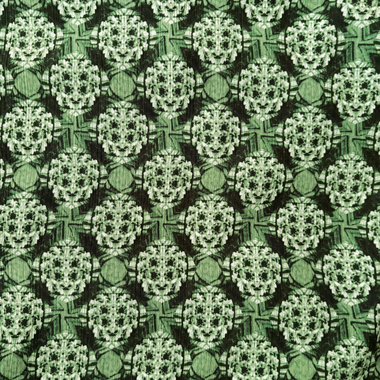 POLYESTER CREPE FABRIC KC-59 DES.33 "ABSTRACTION" GREEN Polyester Fabric