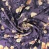 POLYESTER CREPE FABRIC KC-59 DES.34 "FLORAL" SMOKE PURPLE