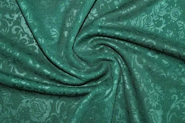 SCUBA CREPE EMBOSSED WITH DIAMOND METALLIC #18011 COL.9 DARK GREEN