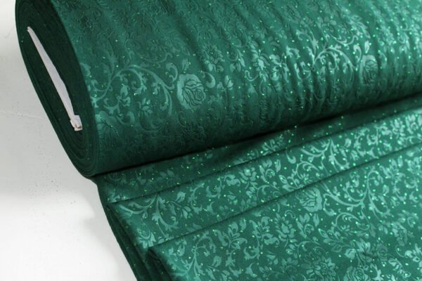 SCUBA CREPE EMBOSSED WITH DIAMOND METALLIC #18011 COL.9 DARK GREEN