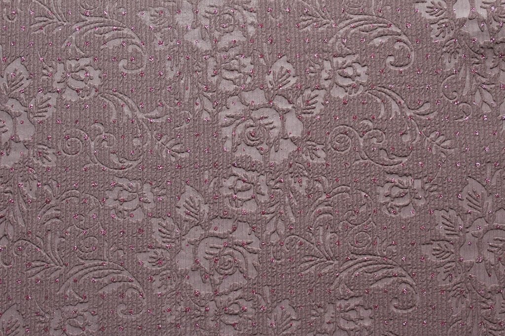 KNIT FUKRO WITH 3D EMBOSS WITH DIAMOND METALLIC 18015 COL.2 TAUPE