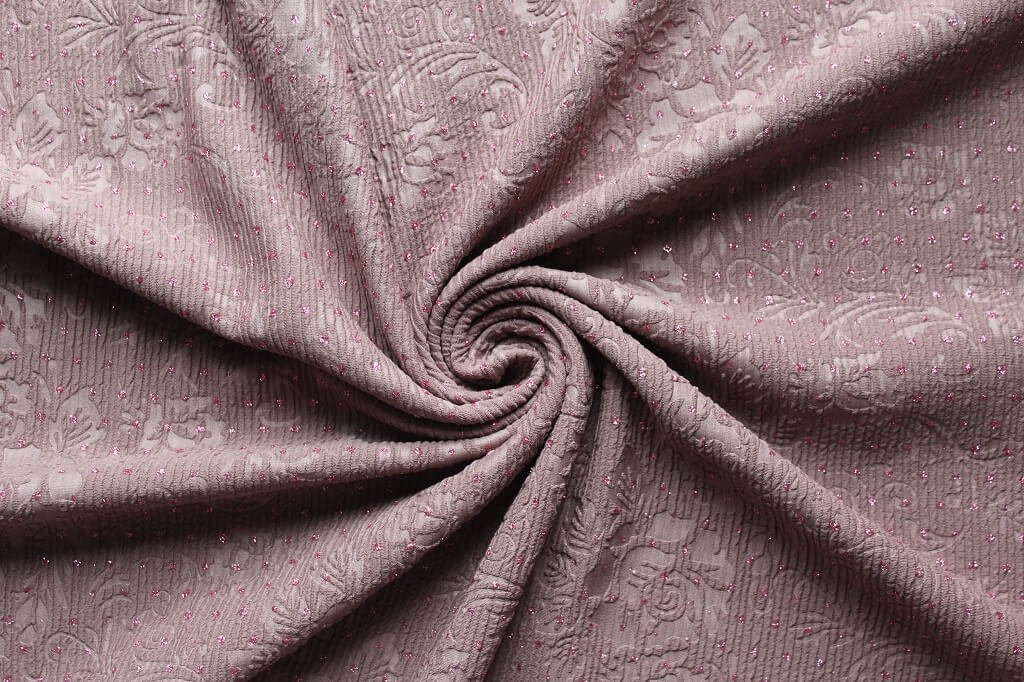 KNIT FUKRO WITH 3D EMBOSS WITH DIAMOND METALLIC 18015 COL.2 TAUPE