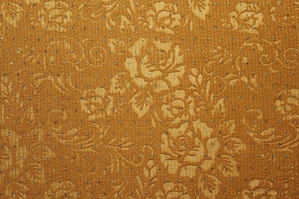 KNIT FUKRO WITH 3D EMBOSS WITH DIAMOND METALLIC 18015 COL.4 MUSTARD