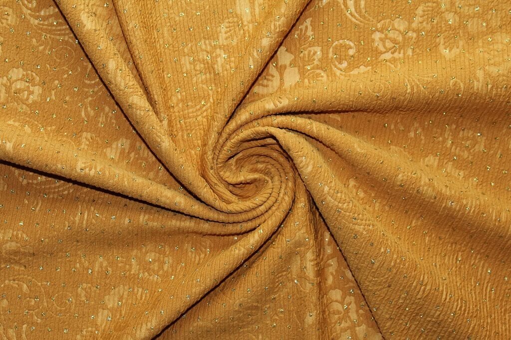 KNIT FUKRO WITH 3D EMBOSS WITH DIAMOND METALLIC 18015 COL.4 MUSTARD