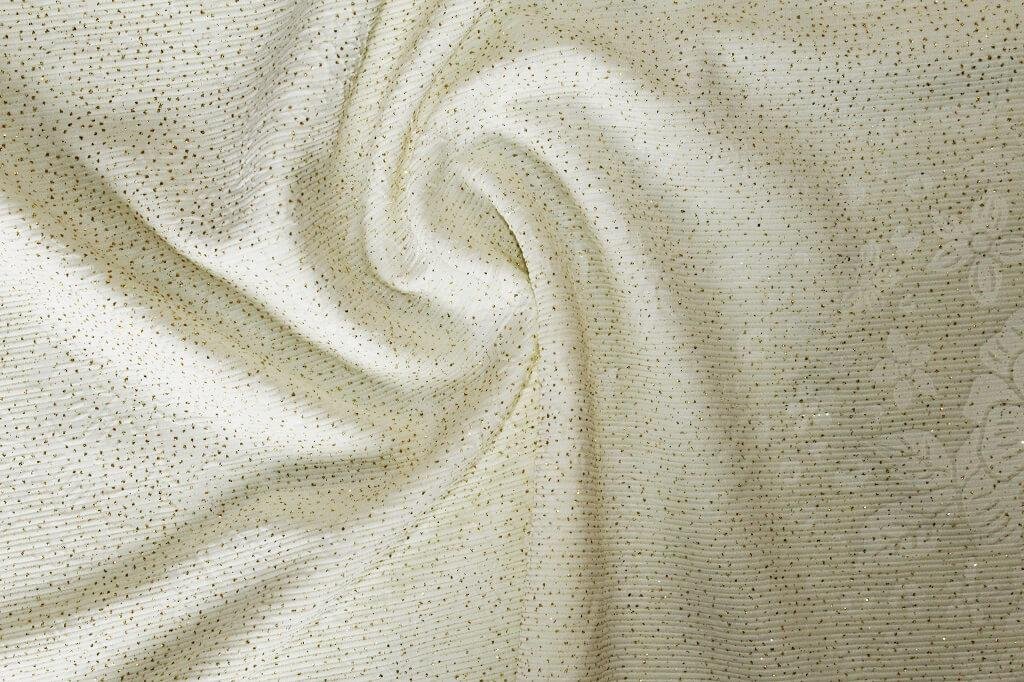 KNIT DOBBY JACQUARD EMBOSSED WITH GILITER 18037 COL.12 CREAM