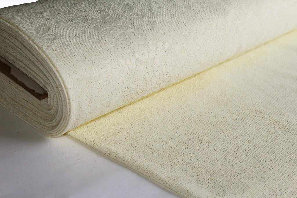 KNIT DOBBY JACQUARD EMBOSSED WITH GILITER 18037 COL.12 CREAM