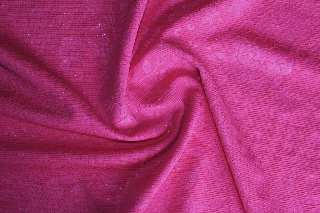 KNIT DOBBY JACQUARD EMBOSSED WITH GILITER 18037 COL.14 BRIGHT PINK