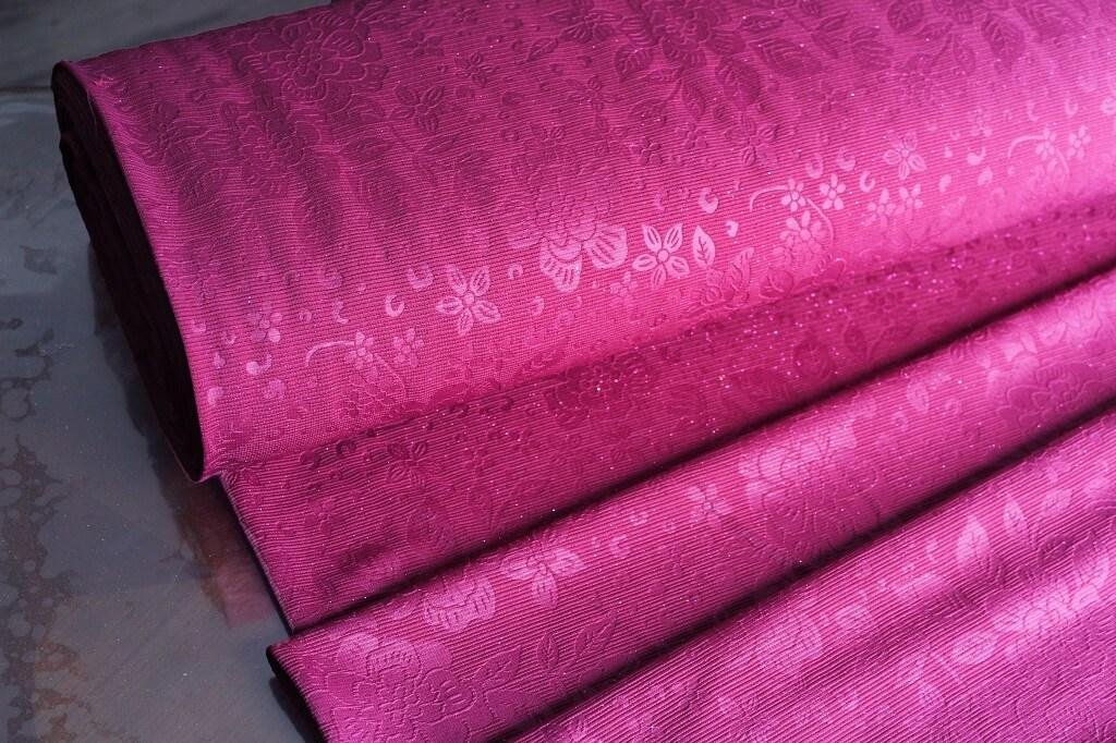 KNIT DOBBY JACQUARD EMBOSSED WITH GILITER 18037 COL.14 BRIGHT PINK