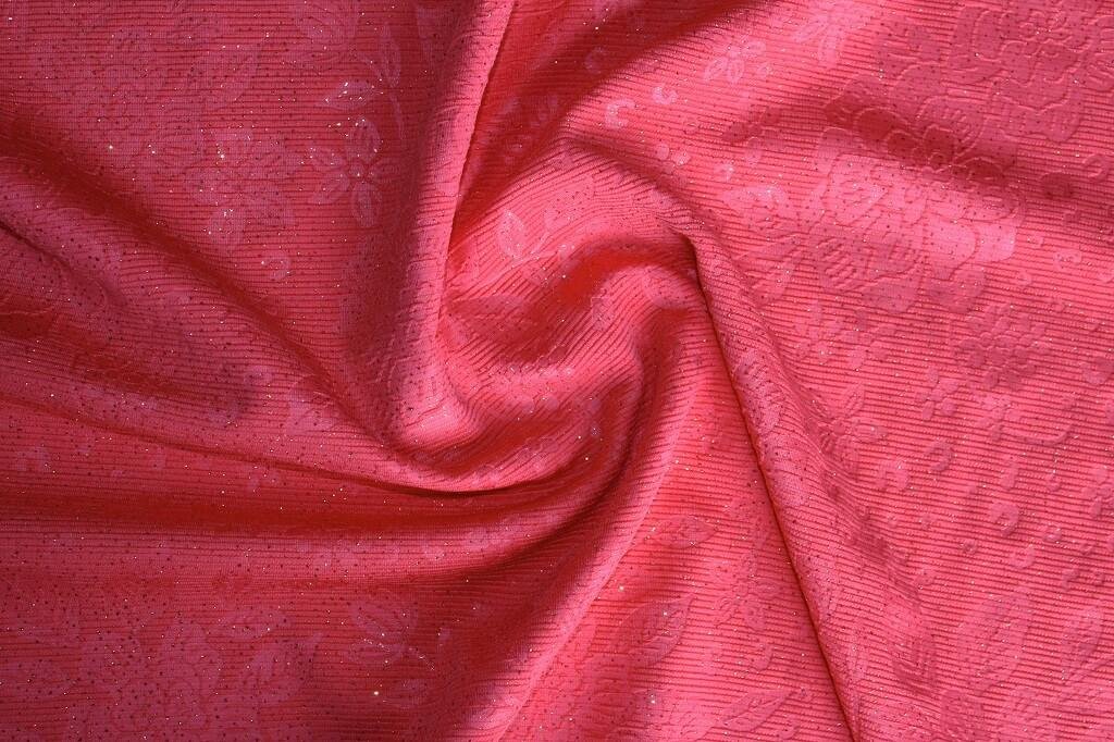 KNIT DOBBY JACQUARD EMBOSSED WITH GILITER 18037 COL.17 CORAL
