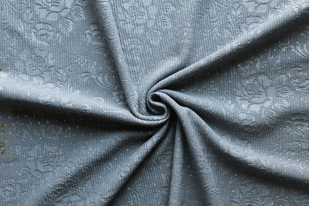 KNIT FUKRO WITH 3D EMBOSS WITH DIAMOND METALLIC 18015 COL.3 GREY