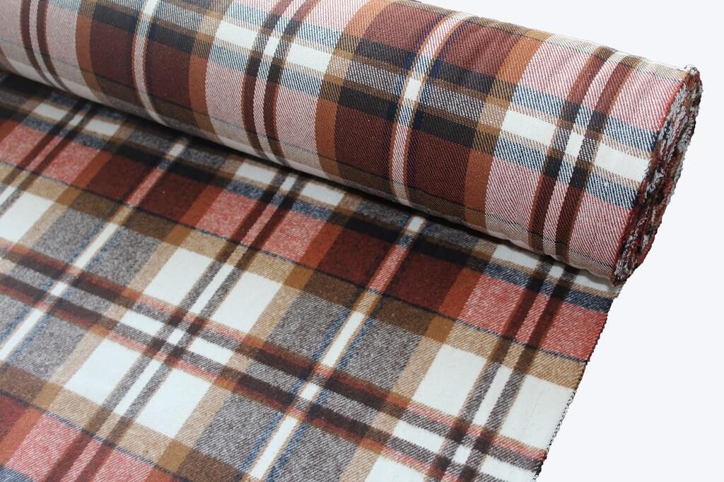 T/R YARN DYED BRUSH 18116 DES 20. PLAID CHECK COL.1 BROWN