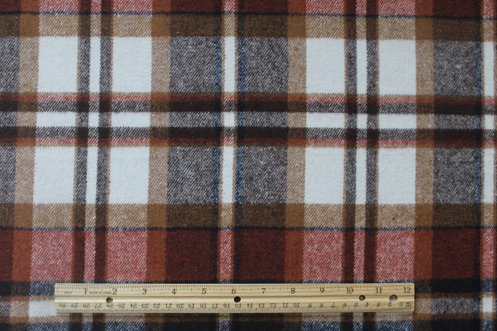 T/R YARN DYED BRUSH 18116 DES 20. PLAID CHECK COL.1 BROWN