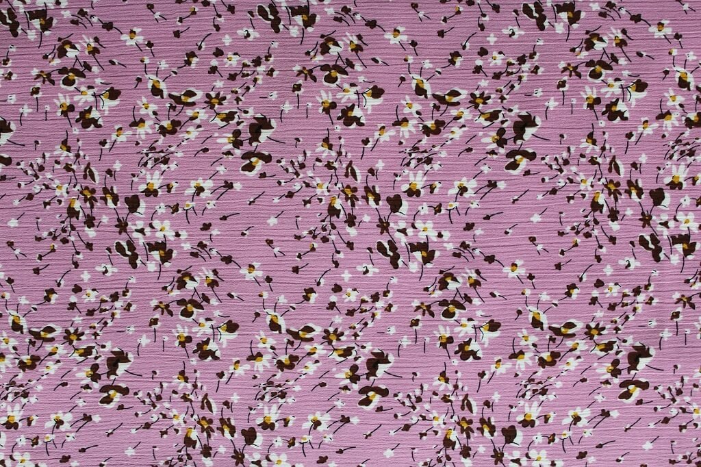 KOSHIBO YORYO CREPE 18202. DES. 25 COL.1 PINK BACKGROUND Crepe Dress Fabric