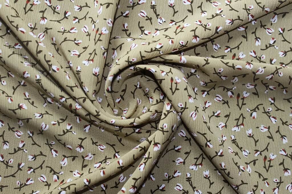 KOSHIBO YORYO CREPE 18202. DES. 42 COL.2 BEIGE BACKGROUND Crepe Dress Fabric