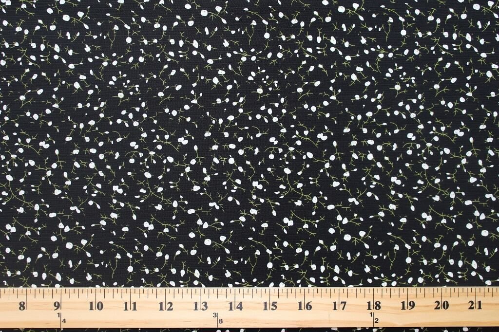 Crepe Polyester Dress Fabric Print Black