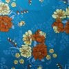 JERSEY FABRIC FLORAL TURQUOISE