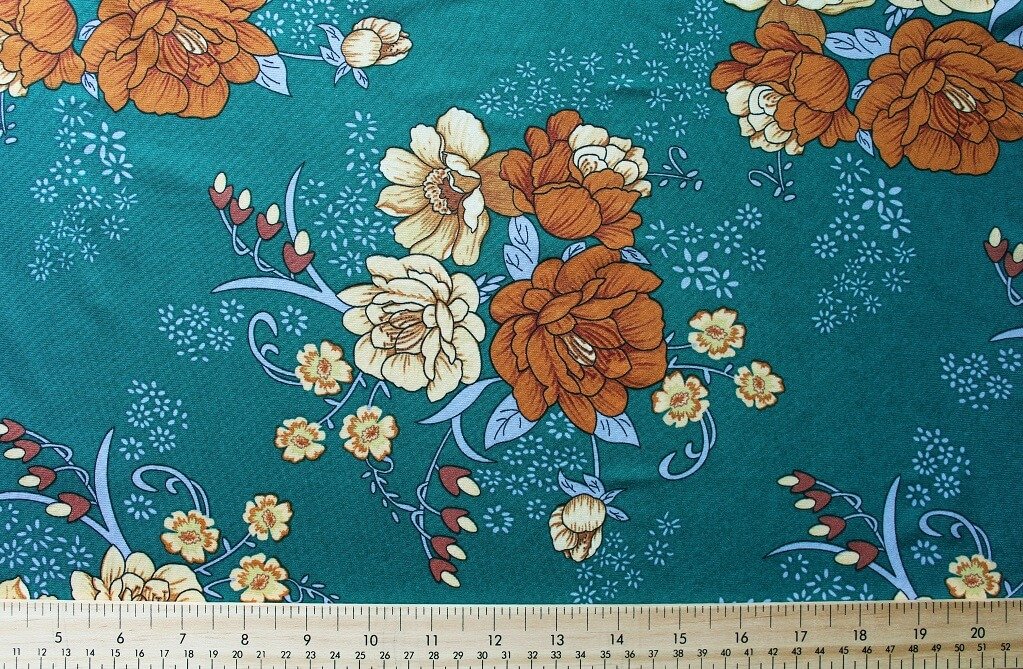 ITY KNIT JERSEY 18203. DES #4 COL4 TEAL BACKGROUND ITY JERSEY KNIT