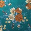 JERSEY FABRIC KNIT FLORAL TEAL GREEN