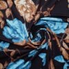 JERSEY FABRIC FLORAL BLUE/ BROWN