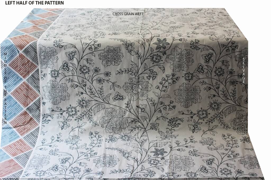 COTTON SHEETING 108'' INCH WIDE. DES. HJ-06 COL. GREY/BROWN/ BEIGE (RIGHT HALF OF THE PATTERN) COTTON BED SHEETS