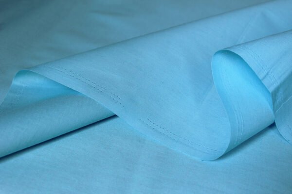 Natural Cotton Linen Fabric Light Blue Color