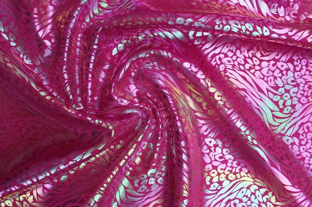 FOIL KNIT PRINT METALLIC LEOPARD DES.1 COL.1 HOT PINK FOIL KNIT PRINT METALLIC LEOPARD DES.1 COL.1 HOT PINK