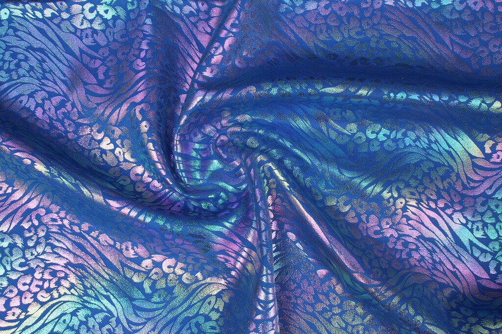 FOIL KNIT PRINT METALLIC LEOPARD DES.1 COL.3 BLUE FOIL KNIT PRINT METALLIC LEOPARD DES.1 COL.3 BLUE