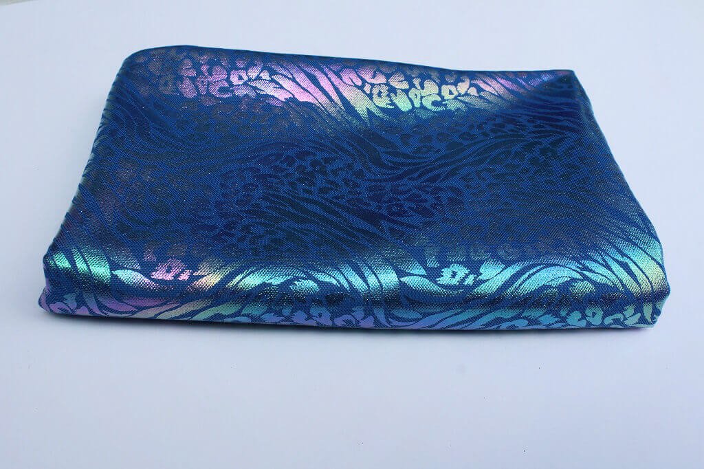 FOIL KNIT PRINT METALLIC LEOPARD DES.1 COL.3 BLUE