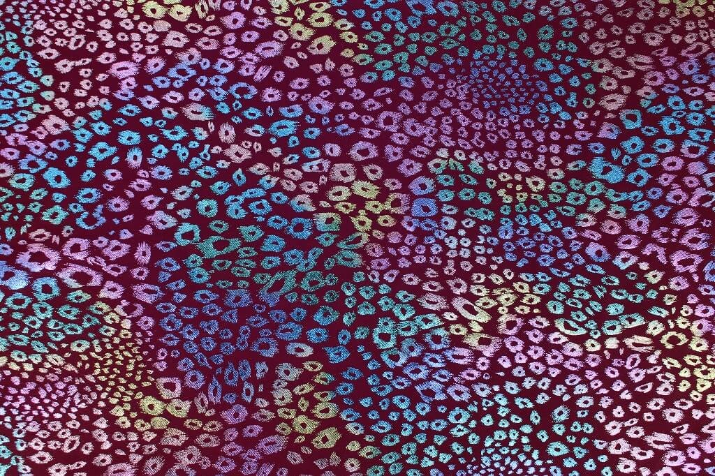 FOIL KNIT PRINT METALLIC LEOPARD DES.2 COL.2 DARK RED FOIL KNIT PRINT METALLIC LEOPARD DES.2 COL.2 DARK RED
