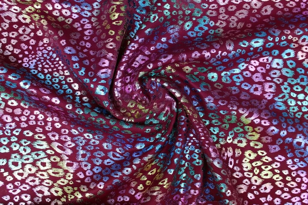 FOIL KNIT PRINT METALLIC LEOPARD DES.2 COL.2 DARK RED FOIL KNIT PRINT METALLIC LEOPARD DES.2 COL.2 DARK RED