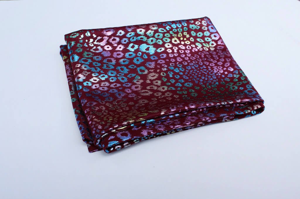 FOIL KNIT PRINT METALLIC LEOPARD DES.2 COL.2 DARK RED FOIL KNIT PRINT METALLIC LEOPARD DES.2 COL.2 DARK RED