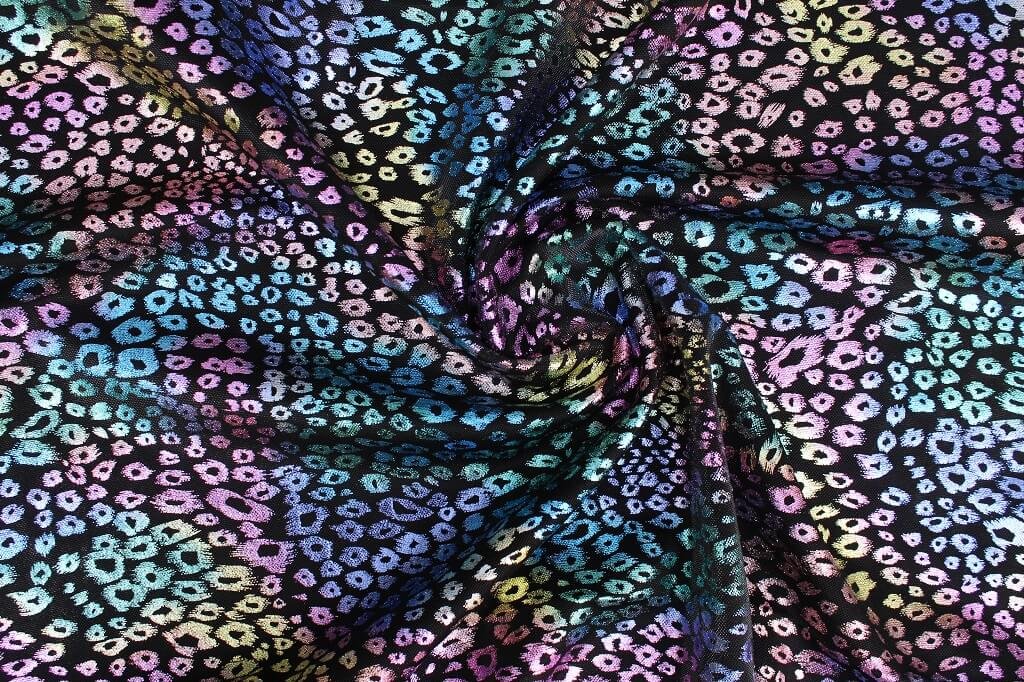 FOIL KNIT PRINT METALLIC LEOPARD DES.2 COL.3 BLACK FOIL KNIT PRINT METALLIC LEOPARD DES.2 COL.3 BLACK