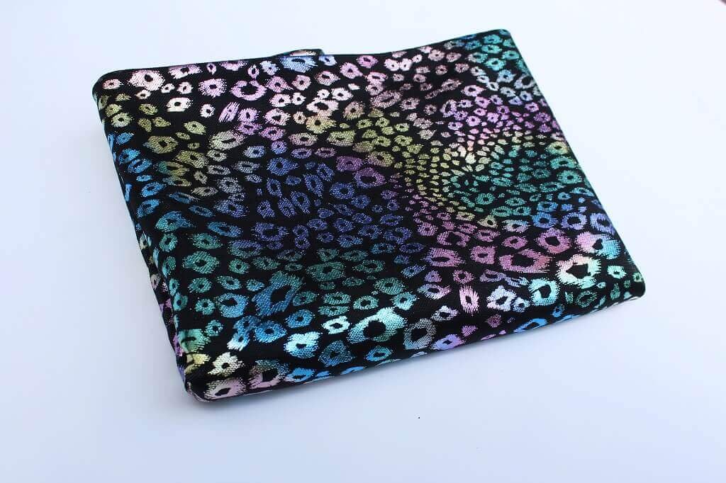 FOIL KNIT PRINT METALLIC LEOPARD DES.2 COL.3 BLACK FOIL KNIT PRINT METALLIC LEOPARD DES.2 COL.3 BLACK