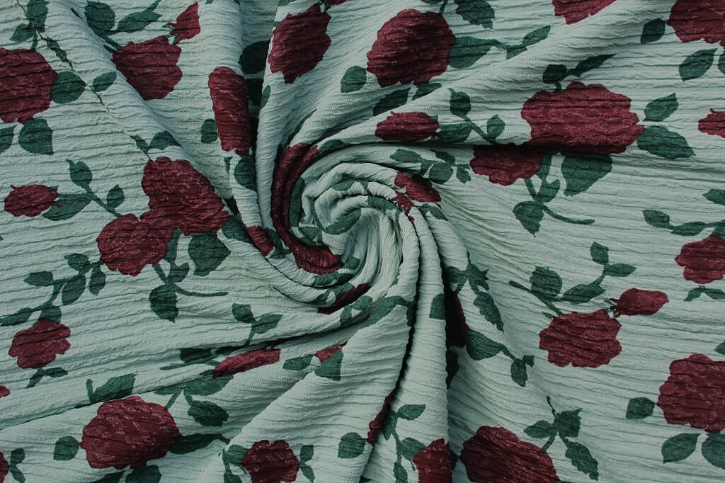 KNIT FUKURO PRINT WITH 3D STRIPED TEXTURE DES.1 COL.2 APPLE GREEN KNIT FUKURO PRINT WITH 3D STRIPED TEXTURE DES.1 COL.2 APPLE GREEN