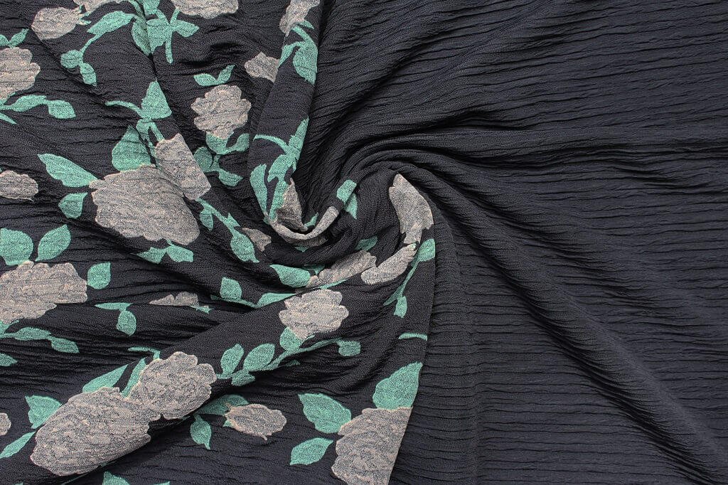 KNIT FUKURO PRINT WITH 3D STRIPED TEXTURE DES.1 COL.4 BLACK