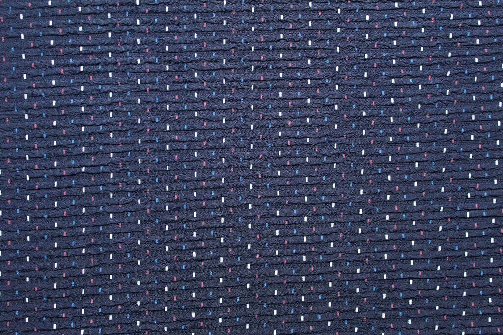 KNIT FUKURO PRINT WITH 3D STRIPED TEXTURE 'POLKA DOT' COL.10 NAVY BLUE