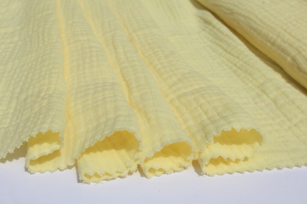 COTTON DOUBLE GAUZE COL.4 BUTTERCREAM Cotton Double Layer Buttercream Color